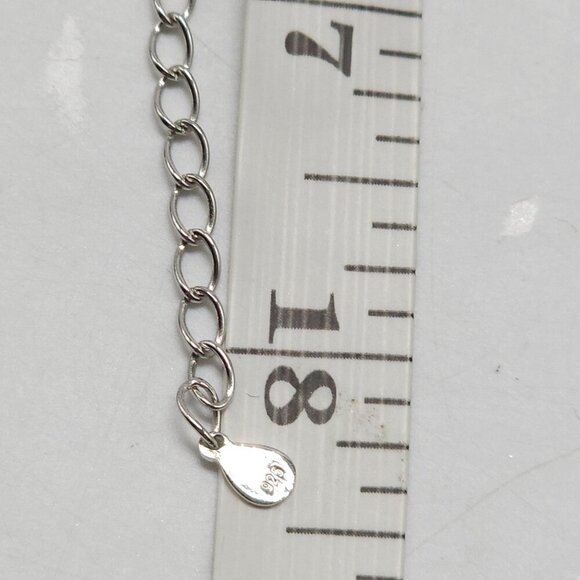 Sterling Silver Abstract Modernist Open Work Triangle Pendant Necklace - Picture 8 of 8